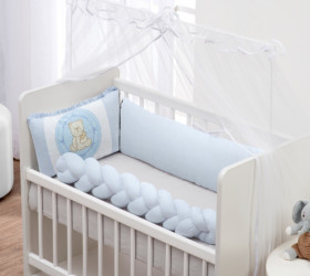 Kit de Berço Mini Kit Trança Bebê Urso Azul - Coleção Mini Kit