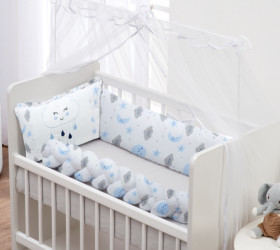 Kit de Berço Mini Kit Trança Chuva de Amor Azul - Coleção Mini Kit