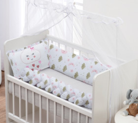 Kit de Berço Mini Kit Trança Chuva de Amor Rosa - Coleção Mini Kit